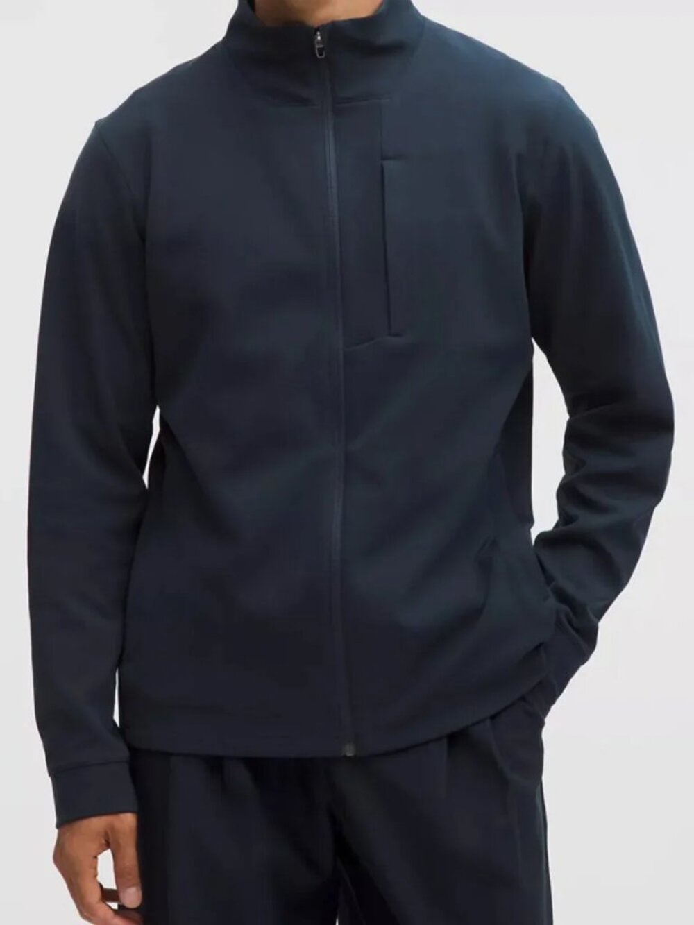 Lululemon Sojourn Jacket Mens Medium Navy Blue Warpstreme Full Zip Jacket